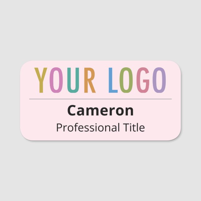 Rosa Business Namn bricka Anpassningsbar Logotyp R Namnbricka (Framsida)