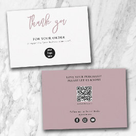 Rosa Business Tack Logotyp Social Media Kort