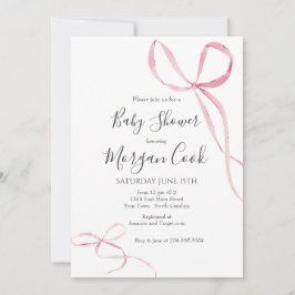 Rosa-buskdusch-inbjudan, flicka-dusch inbjudningar