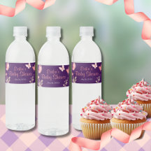 Rosa Butterflies Blommigt Lila Baby Shower