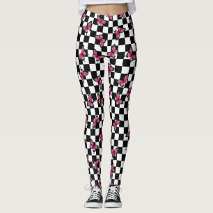 Rosa Butterflies Checkered Spandex Leggings
