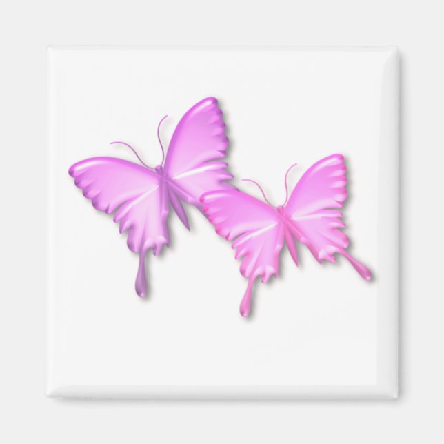 Rosa Butterflies Design Magnet (Framsidan)