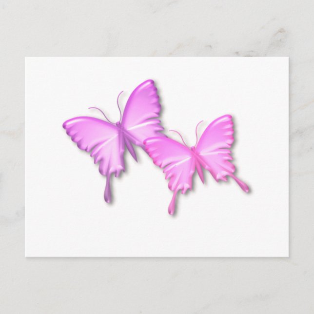 Rosa Butterflies Design-vykort Vykort (Framsida)