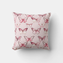 Rosa Butterflies Kudde