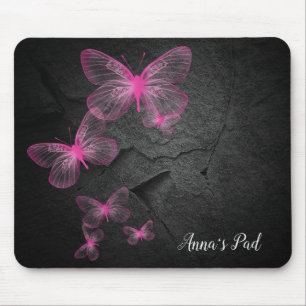 Rosa Butterflies on Black Sten Musmatta