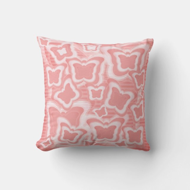 Rosa Butterflies Pillows Kudde (Framsida)