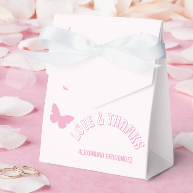 Rosa Butterflies Quinceanera Presentaskar (Bröllop)