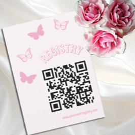 Rosa Butterflies Quinceanera Registry Tilläggskort