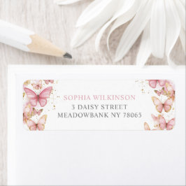 Rosa Butterflies Sweet 16 Quince 15 Returadress Returadress Etikett