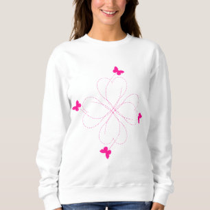 Rosa Butterflies Swestshirt T Shirt