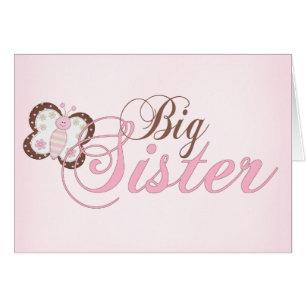 Rosa Butterfly 2 Big Sister Blank Card OBS Kort