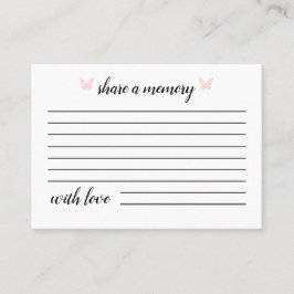 Rosa Butterfly | A-minneskort Visitkort