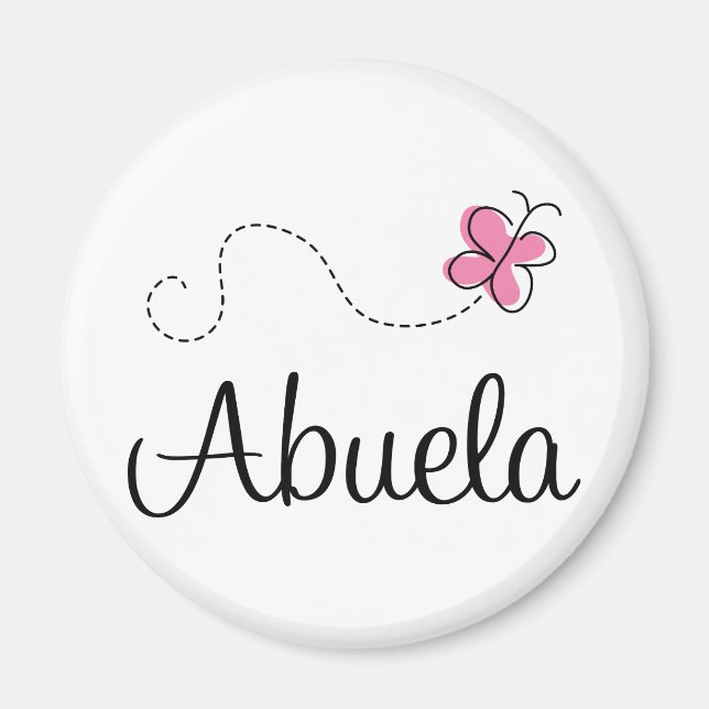 Rosa Butterfly Abuela Gift Tee Magnet (Framsidan)