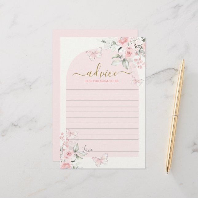 Rosa Butterfly Advice for Mamma to be card (Fram/Back In Situ)