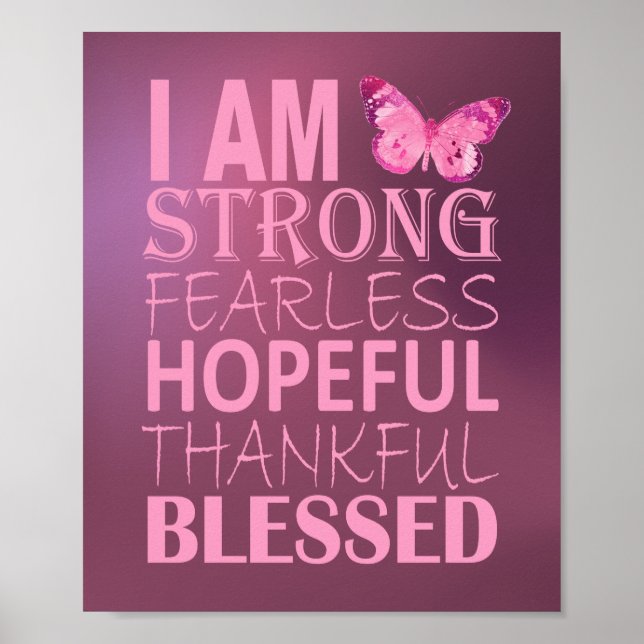 Rosa Butterfly Affirmation Poster (Framsidan)