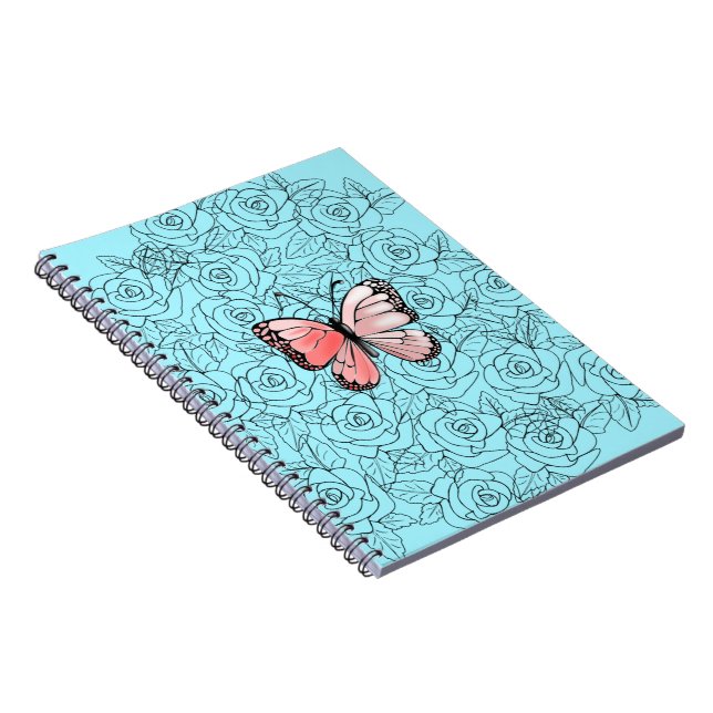 Rosa Butterfly and Ro Art - Anteckningsbok (Högra Sidan)