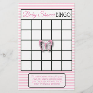 Rosa Butterfly Baby Shower Games Flygblad
