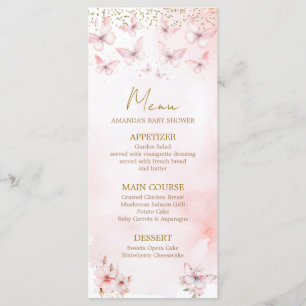 Rosa Butterfly Baby Shower Girl Baby Shower Meny