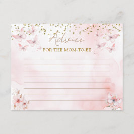 Rosa Butterfly Baby Shower Girl Girl Advice for Ma Tilläggskort