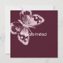 Rosa Butterfly Baby Shower Inbjudningar