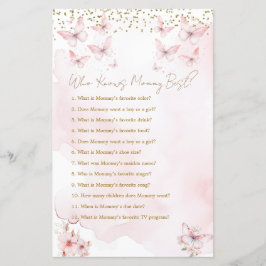 Rosa Butterfly Baby Shower som känner Mamma bäst