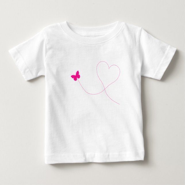 Rosa Butterfly Baby T-Shirt (Framsida)