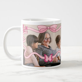 Rosa Butterfly Best Grandma and Grandchildren Jumbo Mugg