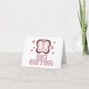 Rosa Butterfly Big Sister Blank Card Kort