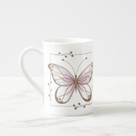Rosa Butterfly Bone China Mugg Benporslin Mugg