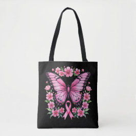 Rosa Butterfly Breast Cancer Awareness Ribbon Tygkasse