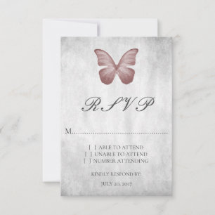 Rosa Butterfly Bröllop OSA Card Kort