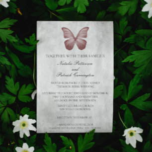 Rosa Butterfly bröllopsinbjudan Inbjudningar
