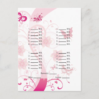 Rosa Butterfly Bunco Card/Lakan vykort