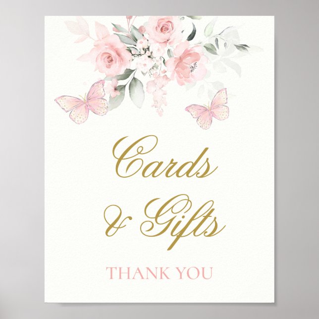 Rosa Butterfly Cards and Gifts Sign Poster (Framsidan)