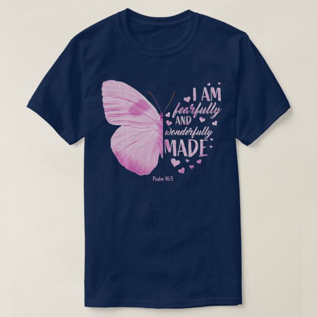 Rosa Butterfly Christian Bible Verse Ord Relig T Shirt (Design framsida)