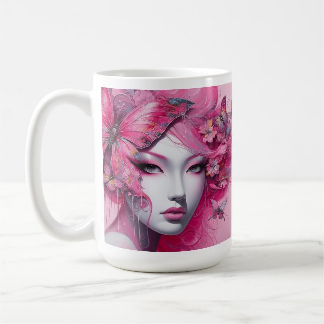 Rosa Butterfly Coffee Mugg (Vänster)