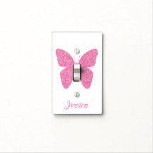 Rosa Butterfly Cute Personlig Girly Namn