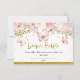 Rosa butterfly Diaper Raffle Card