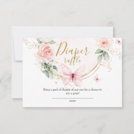 Rosa butterfly Diaper Raffle Card
