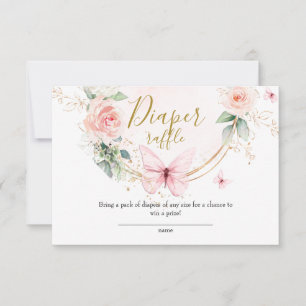 Rosa butterfly Diaper Raffle Card