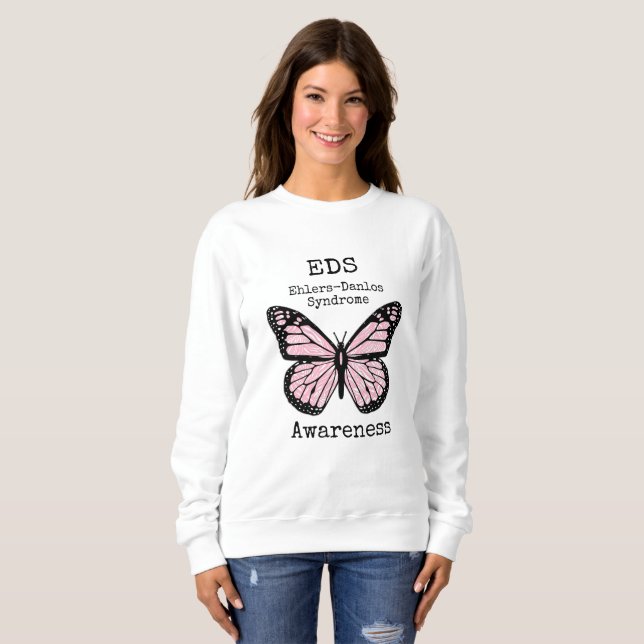 Rosa Butterfly EDS Awareness Shirt Tee (Hel framsida)