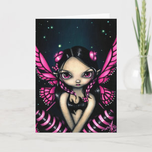 "Rosa Butterfly Fairy"-gratulationskort Kort
