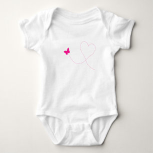 Rosa Butterfly Flies Baby Bodykostym T Shirt