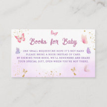 Rosa Butterfly Girl Baby Shower Bokar för Baby