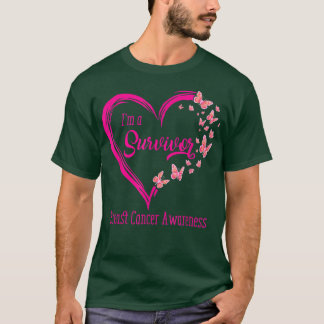 Rosa Butterfly Heart Jag är en Survivor Breast Can T Shirt
