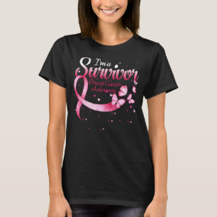 Rosa Butterfly Heart Jag är en Survivor Breast Can T Shirt