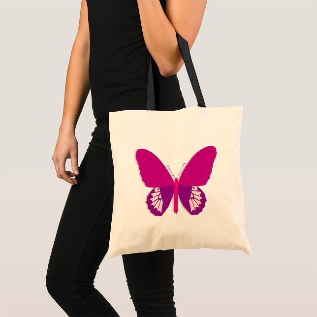 Rosa Butterfly Insekt Tote Bag Tygkasse (Skapare uppladdad)