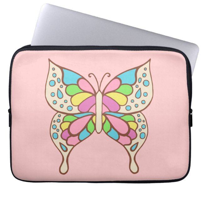 Rosa Butterfly Laptop sleeve (Framsidan)