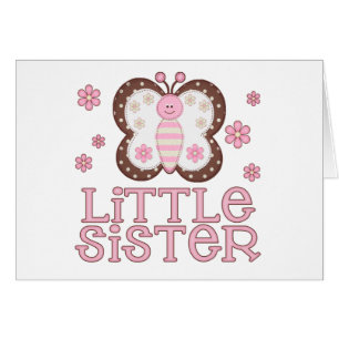 Rosa Butterfly Little Sister Blank Card OBS Kort