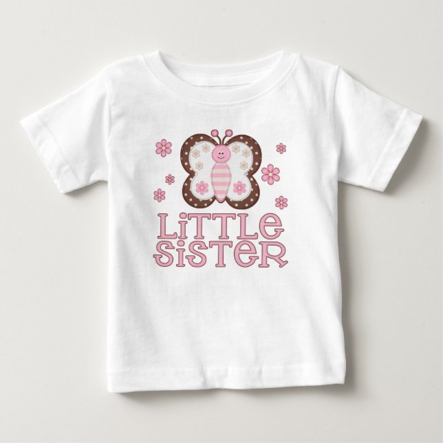 Rosa Butterfly Little Sister Tee Shirt (Framsida)